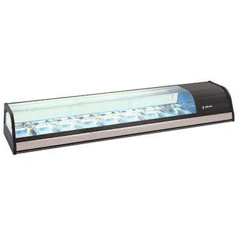 Vitrina Expositora Refrigerada para Sushi 8 Cubetas Gn 1/3 EXAS-8 C HC Edenox