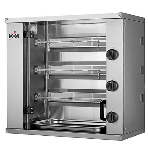 MCM- Asador de pollos Mini a Gas 3 Espadas 9 Pollos 800x400x735h mm MN3G MCM