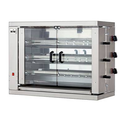 Asador de Pollos Verticales a Gas 3 Espadas 18 Pollos 1098x480x820 h mm 3EG MCM