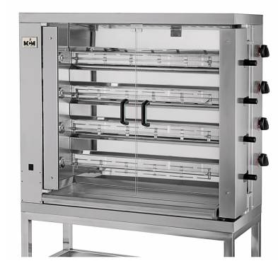 Asador de Pollos Verticales a Gas 4 Espadas 24 Pollos 1098x480x1000h mm 4EG MCM