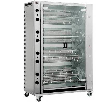 MCM- Asador de Pollo Multi-rotativo a Gas 16 Espadas 96 Pollos 1395x660x2057h mm 16MR MCM
