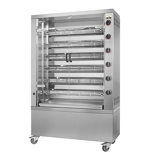 Asador de Pollos Compacto Eléctrico 6 Espadas 36 Pollos 1190x480x1360h mm 6EEC/6EENC MCM