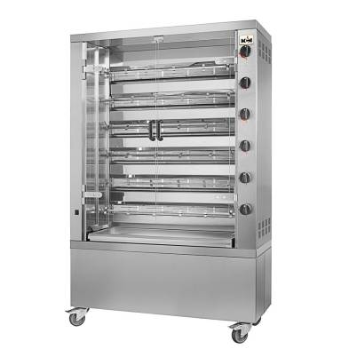 MCM- Asador de Pollos Compacto Eléctrico 6 Espadas 36 Pollos 1190x480x1360h mm 6EEC/6EENC MCM