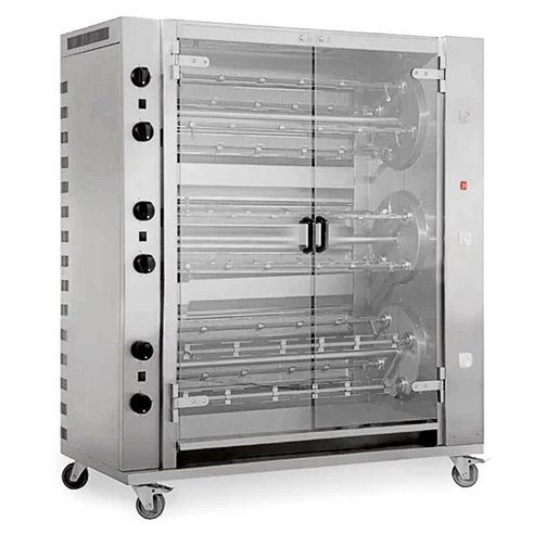 MCM- Asador de Pollo Multi-rotativo a Gas 12 Espadas 72 Pollos 1395x660x1876h mm 12MR MCM