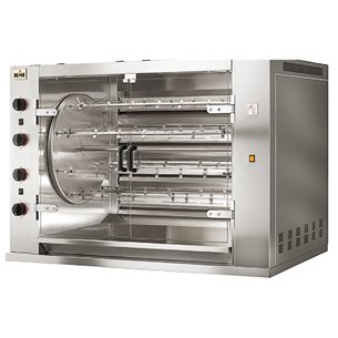 MCM- Asador de Pollo Planetario a Gas 8 Espadas 48 Pollos 1395x910x980h mm 8MRD MCM