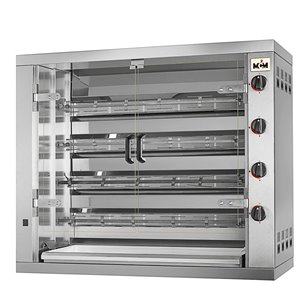 MCM- Asador de Pollos Compacto Eléctrico 4 Espadas 24 Pollos 1190x480x1000h mm 4EEC/4EENC MCM