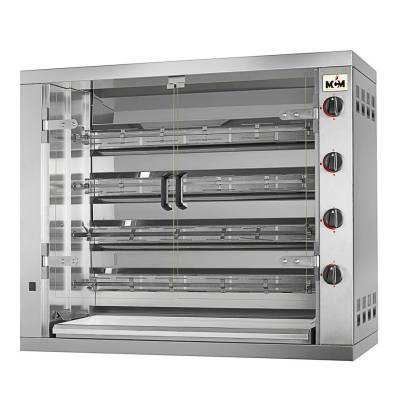 MCM- Asador de Pollos Compacto Eléctrico 4 Espadas 24 Pollos 1190x480x1000h mm 4EEC/4EENC MCM