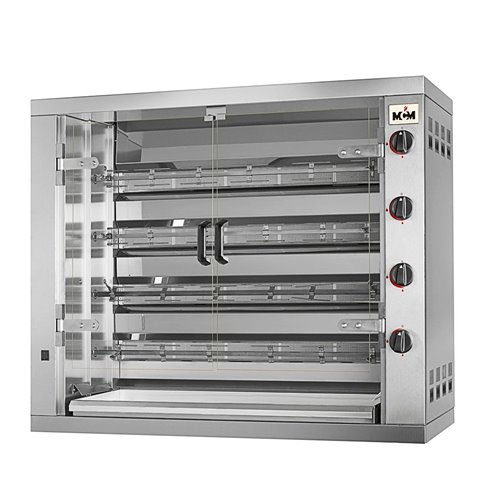MCM- Asador de Pollos Compacto a Gas 4 Espadas 24 Pollos 1190x480x1000h mm 4EGC MCM