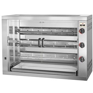 Asador de Pollos Compacto a Gas 3 Espadas 18 Pollos 1190x480x820h mm 3EGC MCM