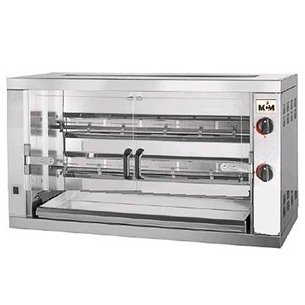 Asador de Pollos Compacto Eléctrico 2 Espadas 12 Pollos 1190x480x640h mm 2EEC/2EENC MCM