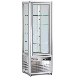 Armario Expositor de Refrigeración Bitemperatura Pastelería 350 Litros 4 Caras 1 Puerta de Cristal 595x658x1810h mm Snelle 350 B