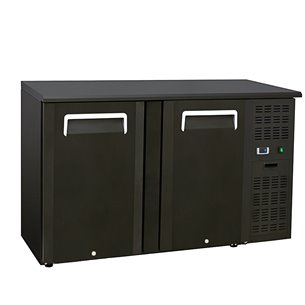 Mostrador Horizontal de Refrigeración Negro 315 Litros 2 Puertas Opaca 1460x515x860h mm QB200 Eurofred