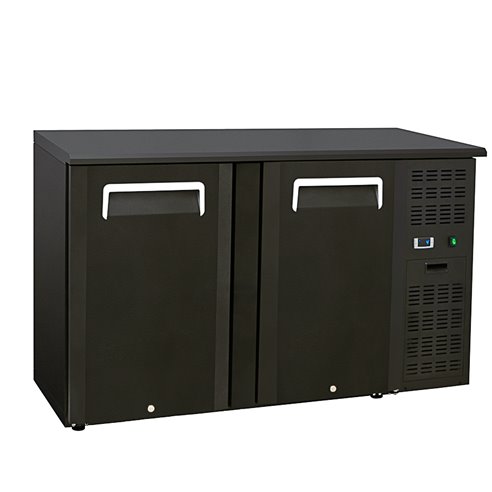 EUROFRED- Mostrador Horizontal de Refrigeración Negro 315 Litros 2 Puertas Opaca 1460x515x860h mm QB200 Eurofred