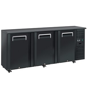 Mostrador Horizontal de Refrigeración Negro 500 Litros 3 Puertas Opaca 2085X515X860h mm QB300 Eurofred