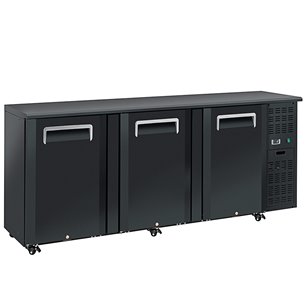 EUROFRED- Mostrador Horizontal de Refrigeración Negro 500 Litros 3 Puertas Opaca 2085X515X860h mm QB300 Eurofred