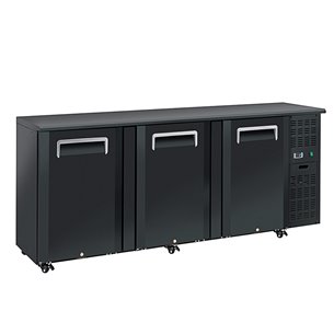 EUROFRED- Mostrador Horizontal de Refrigeración Negro 670 Litros 4 Puertas Opaca 2710x515x860h mm QB400 Eurofred