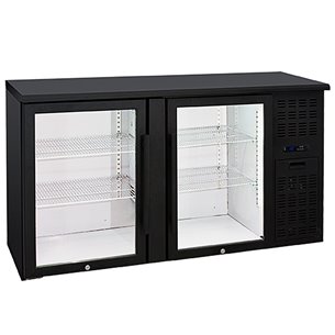 Mostrador Horizontal de Refrigeración 315 Litros 2 Puertas de Cristal 1460x535x860h mm QBG200 Eurofred