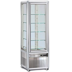 EUROFRED- Armario Expositor Refrigerado Especial Pastelería 350 Litros 4 Caras 1 Puerta de Cristal 595x658x1810h mm Snelle 35...
