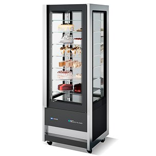 Armario Expositor de Refrigeración Pastelería 373 Litros 4 Caras 1 Puerta de Cristal 750x745x2062h mm RV 75 TN Eurofred