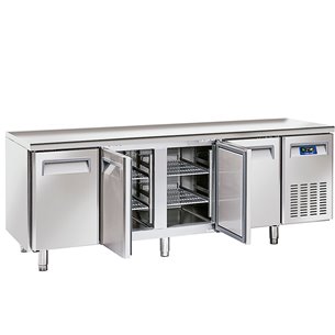 Mesa Refrigerada Serie GN 1/1 Sin Peto 4 Puertas Opaca 3 Estantes 570 Litros QR 4100 Eurofred