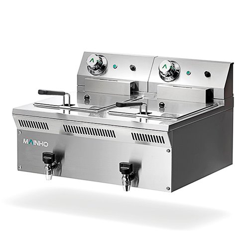 Mainho- Freidora Eléctrica 2 Cubas 8+8 Litros con Grifo de Vaciado Serie Eco-Line 600x500x240h mm MAINHO ELF-62 EMG