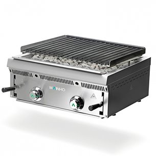 Mainho- Parrilla en Acero Pavonado a Gas de Piedra Volcánica Serie Bras Grill 600x550x255h mm MAINHO PB-60