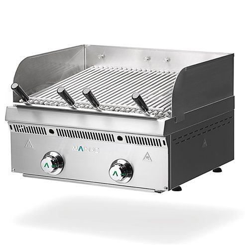 Mainho- Parrilla en Acero Inoxidable a Gas de Piedra Volcánica Serie Vasca 600x550x255h mm MAINHO PBV-60