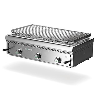 Parrilla en Acero Inoxidable a Gas de Piedra Volcánica Serie Bras Grill 900x550x255h mm MAINHO PBI-90 