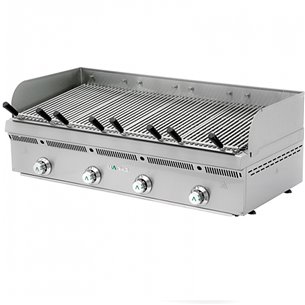 Mainho- Parrilla en Acero Inoxidable a Gas de Piedra Volcánica Serie Vasca 1140x550x255h mm MAINHO PBV-120