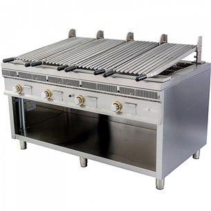 Mainho- Parrilla de Acero Inoxidable a Gas de Piedra Volcánica Modular Serie Royal Grill 1600x900x850h mm MAINHO PSI-160