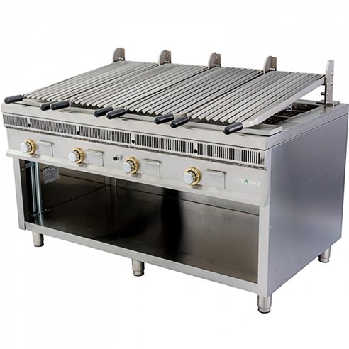 Mainho- Parrilla de Acero Inoxidable a Gas de Piedra Volcánica Modular Serie Royal Grill 1600x900x850h mm MAINHO PSI-160