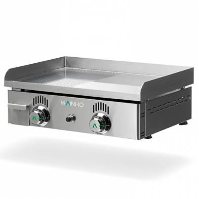 Mainho- Plancha a Gas Acero Rectificado Placa 1/2 Lisa 1/2 Ranurada Serie Novo-Snack 600x440x180h mm MAINHO NSR-60N