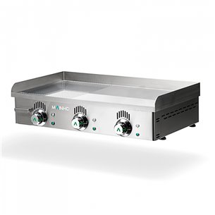 Mainho- Plancha Eléctrica Acero Rectificado Placa 1/2 Lisa 1/2 Ranurada Serie Novo-Snack 800x440x180h mm MAINHO NSREM-80N