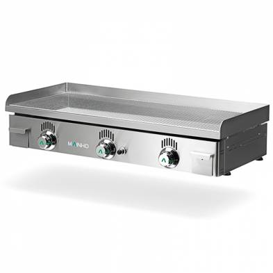 Mainho- Plancha a Gas Acero Rectificado Placa Ranurada Serie Novo-Snack 1000x440x180h mm MAINHO NSRR-100N