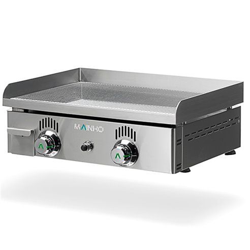 Mainho- Plancha a Gas Cromo Duro Placa Ranurada Serie Novo-Crom 600x440x180h mm MAINHO NCRR-60N
