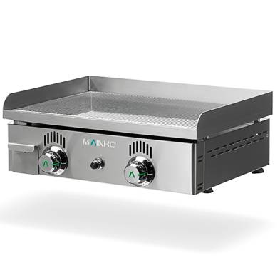 Plancha a Gas Cromo Duro Placa Ranurada  Serie Novo-Crom 600x440x180h mm MAINHO NCRR-60N 