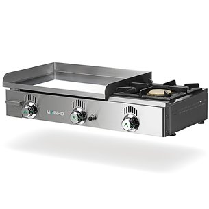 Mainho- Plancha a Gas Cromo Duro Placa 1/2 Lisa 1/2 Ranurada Serie Novo-Foc 900x440x180h mm MAINHO NCFR-60N
