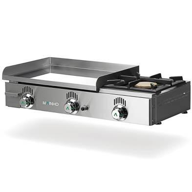 Mainho- Plancha a Gas Cromo Duro Placa 1/2 Lisa 1/2 Ranurada Serie Novo-Foc 900x440x180h mm MAINHO NCFR-60N