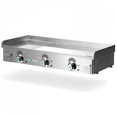 Mainho- Plancha Eléctrica Cromo Duro Placa 1/2 Lisa 1/2 Ranurada Serie Novo-Crom 1000x440x180h mm MAINHO NCREM-100N
