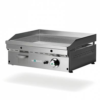 Fry-Top a Gas Cromo Duro Placa Ranurada Serie Full-Crom 605x560x225h mm MAINHO FCRR-60 