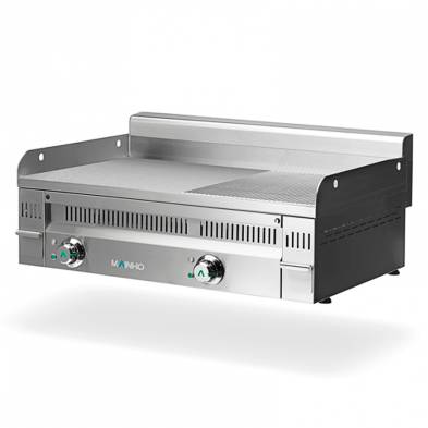 Mainho- Fry-Top Electico Acero Rectificado Placa 1/2 Lisa 1/2 Ranurada Serie Euro-Snack 910x600x250h mm MAINHO PLR-90ET