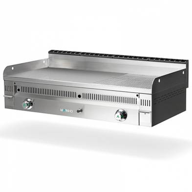 Mainho- Fry-Top a Gas Acero Rectificado Placa 1/2 Lisa 1/2 Ranurada Serie Euro-Snack 1210x600x250h mm MAINHO PLR-120 N