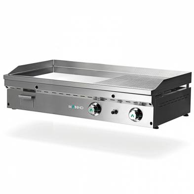 Mainho- Fry-Top Eléctrico Cromo Duro Placa 1/2 Lisa 1/2 Ranurada Serie Full-Crom 1205x560x225h mm MAINHO FCRE-120