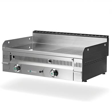 Mainho- Fry-Top a Gas Cromo Duro Placa 1/2 Lisa 1/2 Ranurada Serie Euro-Crom 1210x600x250h mm MAINHO PCR-120 N