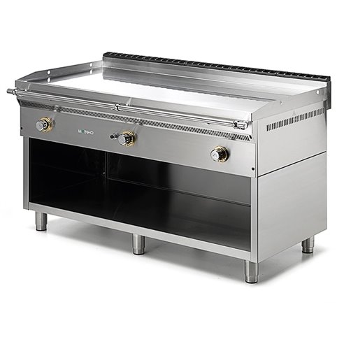 Mainho- Fry-Top a Gas Acero Rectificada Gama Placa Lisa 800 Serie Uni sobre mostrador 1805x820x310h mm MAINHO FLT-180/7