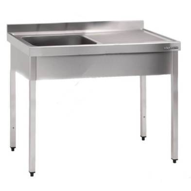 Distform- Fregadero industrial acero inoxidable de 1200 x 550 1 cuba y escurridor