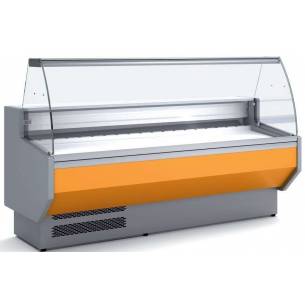 Vitrina Refrigerada Cristal Curvo Fondo 800 dim.2525x800x1235h mm Línea Córdoba VED-8-25-C