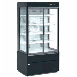 Mural Refrigerado Expositor con Puertas de Cristal 4 Estantes Fondo 700 de 1530 x700 x1990h mm AVEIRO MAE150PV-N color NEGRO