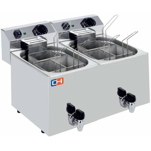 Cuecepasta Eléctrico Profesional 7+7 litros con 3+3 cestas 530x460x370h mm CP77L
