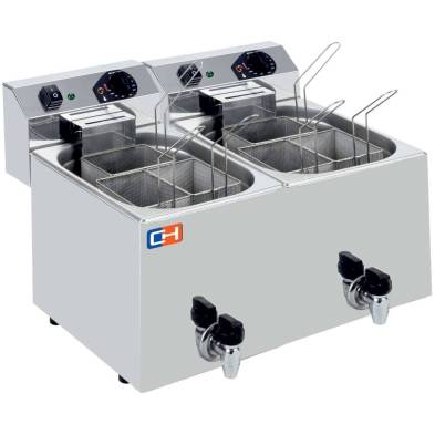 Clima Hosteleria- Cuecepasta Eléctrico Profesional 7+7 litros con 3+3 cestas 530x460x370h mm CP77L